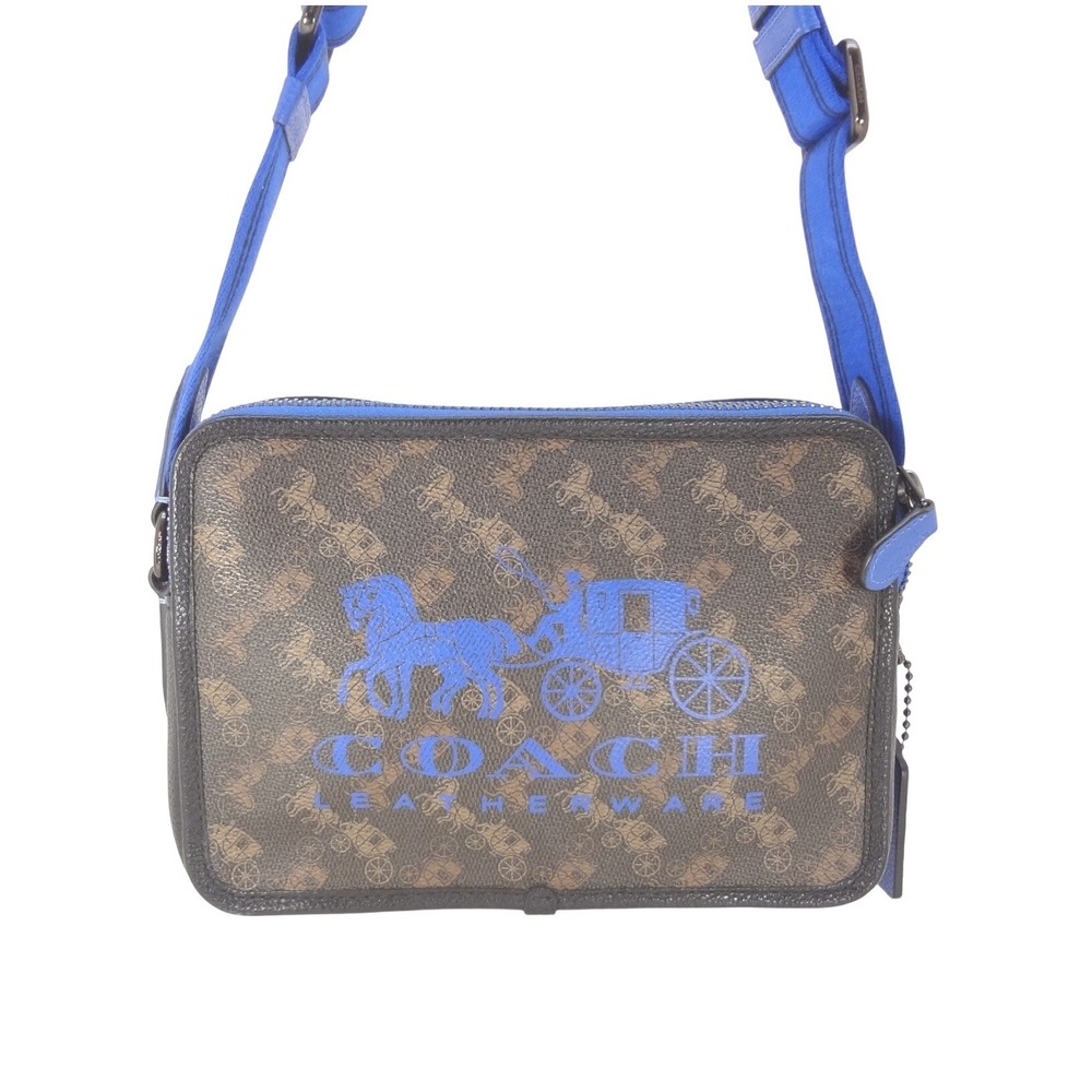 Coach Graham Crossbody Brown Blue Excellent Horse Carriage Bag